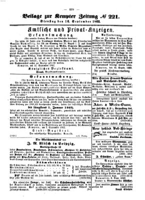 Kemptner Zeitung Dienstag 16. September 1862