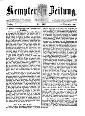 Kemptner Zeitung Dienstag 23. September 1862