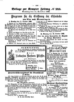 Kemptner Zeitung Samstag 11. Oktober 1862