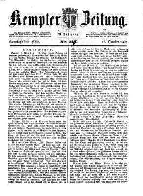 Kemptner Zeitung Samstag 18. Oktober 1862