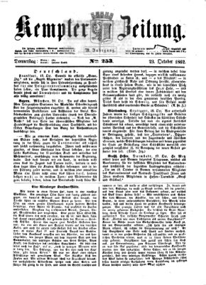 Kemptner Zeitung Donnerstag 23. Oktober 1862