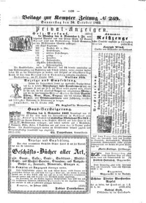 Kemptner Zeitung Donnerstag 30. Oktober 1862