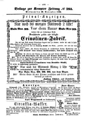 Kemptner Zeitung Mittwoch 26. November 1862