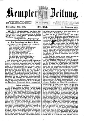 Kemptner Zeitung Donnerstag 27. November 1862