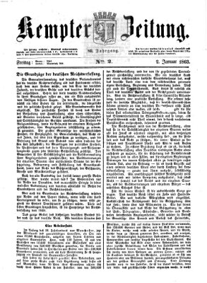 Kemptner Zeitung Freitag 2. Januar 1863