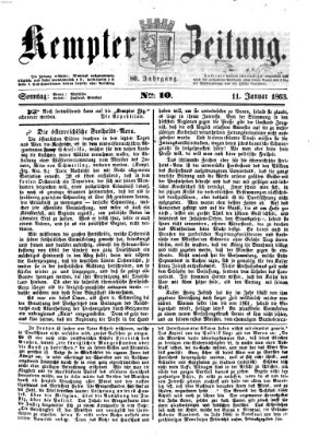 Kemptner Zeitung Sonntag 11. Januar 1863