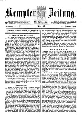 Kemptner Zeitung Mittwoch 14. Januar 1863