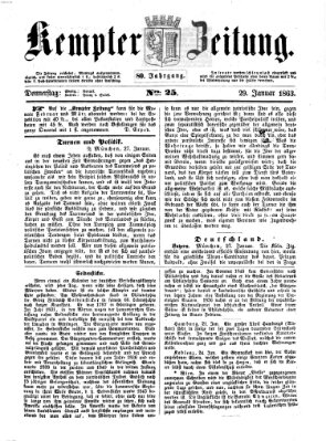 Kemptner Zeitung Donnerstag 29. Januar 1863