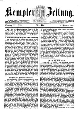 Kemptner Zeitung Sonntag 1. Februar 1863