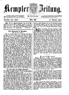 Kemptner Zeitung Dienstag 17. Februar 1863