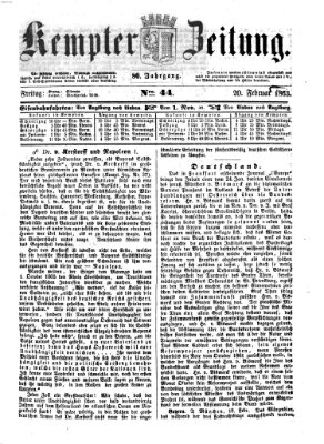 Kemptner Zeitung Freitag 20. Februar 1863