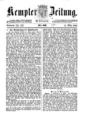 Kemptner Zeitung Mittwoch 11. März 1863