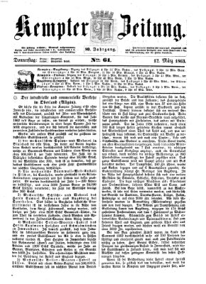 Kemptner Zeitung Donnerstag 12. März 1863