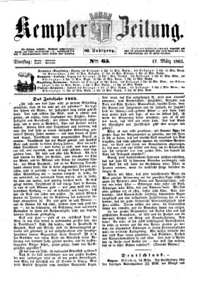 Kemptner Zeitung Dienstag 17. März 1863