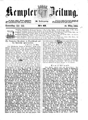 Kemptner Zeitung Donnerstag 19. März 1863