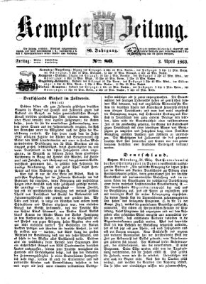 Kemptner Zeitung Freitag 3. April 1863