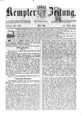 Kemptner Zeitung Freitag 10. April 1863