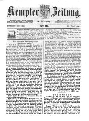 Kemptner Zeitung Mittwoch 22. April 1863