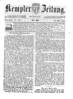 Kemptner Zeitung Donnerstag 23. April 1863