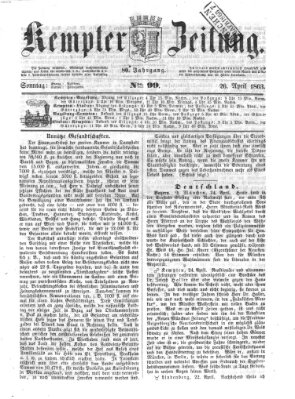 Kemptner Zeitung Sonntag 26. April 1863