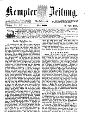 Kemptner Zeitung Dienstag 28. April 1863