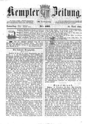 Kemptner Zeitung Donnerstag 30. April 1863