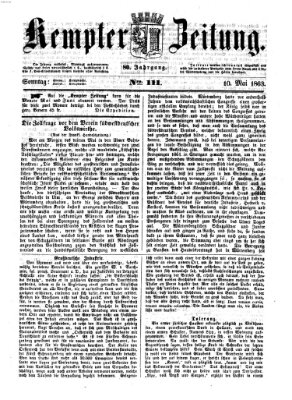 Kemptner Zeitung Sonntag 10. Mai 1863