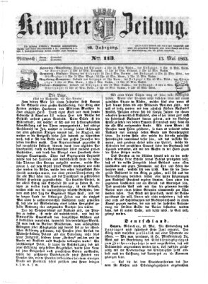 Kemptner Zeitung Mittwoch 13. Mai 1863