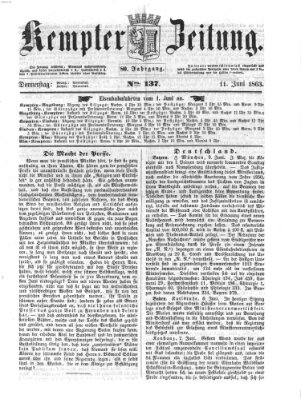 Kemptner Zeitung Donnerstag 11. Juni 1863