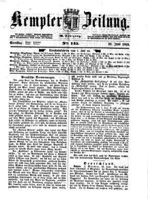 Kemptner Zeitung Samstag 20. Juni 1863