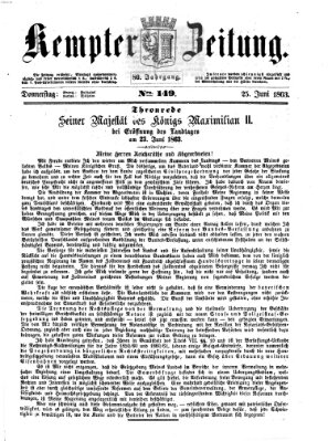 Kemptner Zeitung Donnerstag 25. Juni 1863