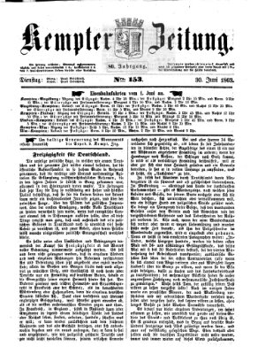 Kemptner Zeitung Dienstag 30. Juni 1863