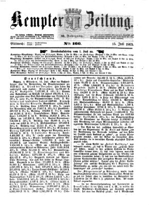 Kemptner Zeitung Mittwoch 15. Juli 1863