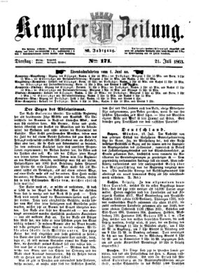 Kemptner Zeitung Dienstag 21. Juli 1863