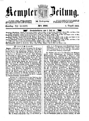 Kemptner Zeitung Samstag 1. August 1863