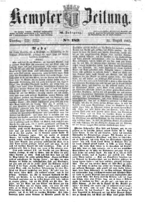 Kemptner Zeitung Dienstag 11. August 1863