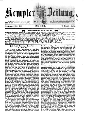 Kemptner Zeitung Mittwoch 12. August 1863