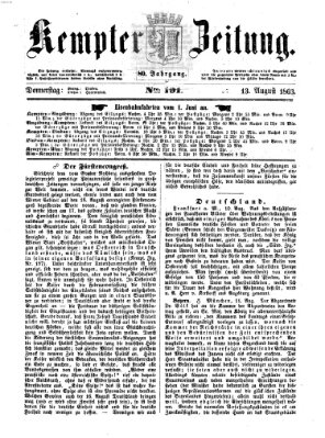 Kemptner Zeitung Donnerstag 13. August 1863