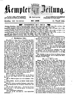 Kemptner Zeitung Samstag 15. August 1863