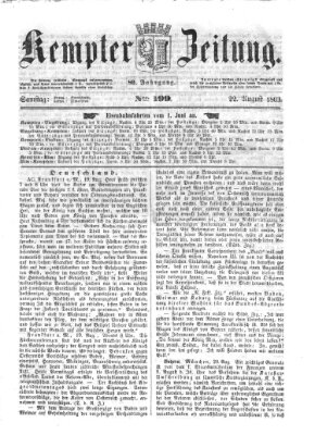 Kemptner Zeitung Samstag 22. August 1863