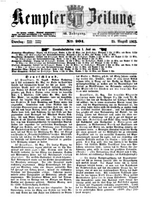 Kemptner Zeitung Dienstag 25. August 1863