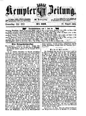 Kemptner Zeitung Donnerstag 27. August 1863