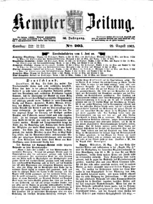 Kemptner Zeitung Samstag 29. August 1863