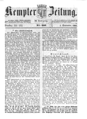 Kemptner Zeitung Dienstag 1. September 1863