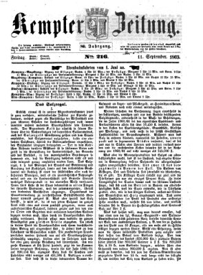 Kemptner Zeitung Freitag 11. September 1863