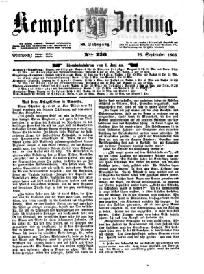 Kemptner Zeitung Mittwoch 23. September 1863