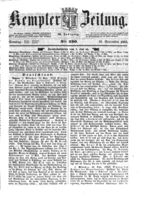 Kemptner Zeitung Sonntag 27. September 1863