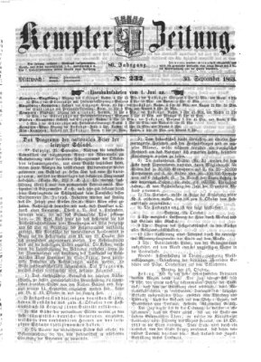 Kemptner Zeitung Mittwoch 30. September 1863