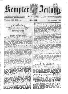 Kemptner Zeitung Dienstag 10. November 1863