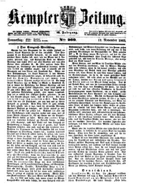 Kemptner Zeitung Donnerstag 12. November 1863